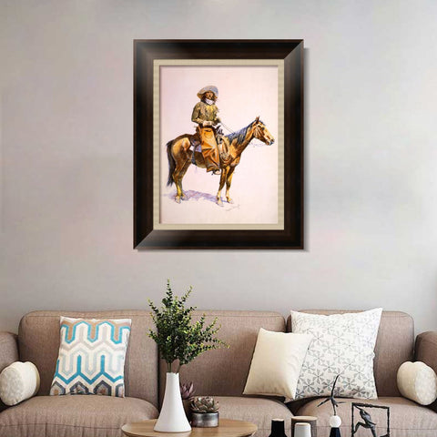 INVIN ART Framed Canvas Art Giclee Print Arizona cow boy original by Frederic Remington Wall Art Living Room Home Office Decorations