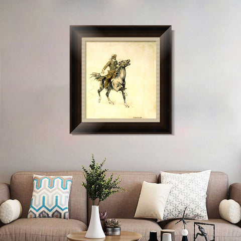 INVIN ART Framed Canvas Art Giclee Print HUSSAR, RUSSIAN GUARD CORPSE by Frederic Remington Wall Art Living Room Home Office Decorations