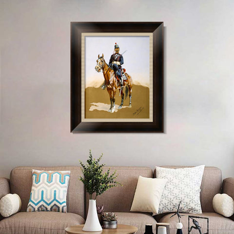 INVIN ART Framed Canvas Art Giclee Print The Gendarme by Frederic Remington Wall Art Living Room Home Office Decorations