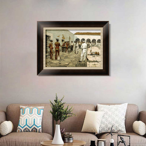 INVIN ART Framed Canvas Art Giclee Print The Mier Expedition by Frederic Remington Wall Art Living Room Home Office Decorations