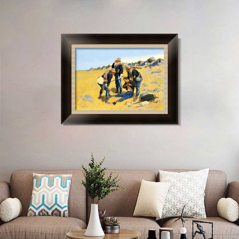 INVIN ART Framed Canvas Art Giclee Print CALL THE DOCTOR by Frederic Remington Wall Art Living Room Home Office Decorations