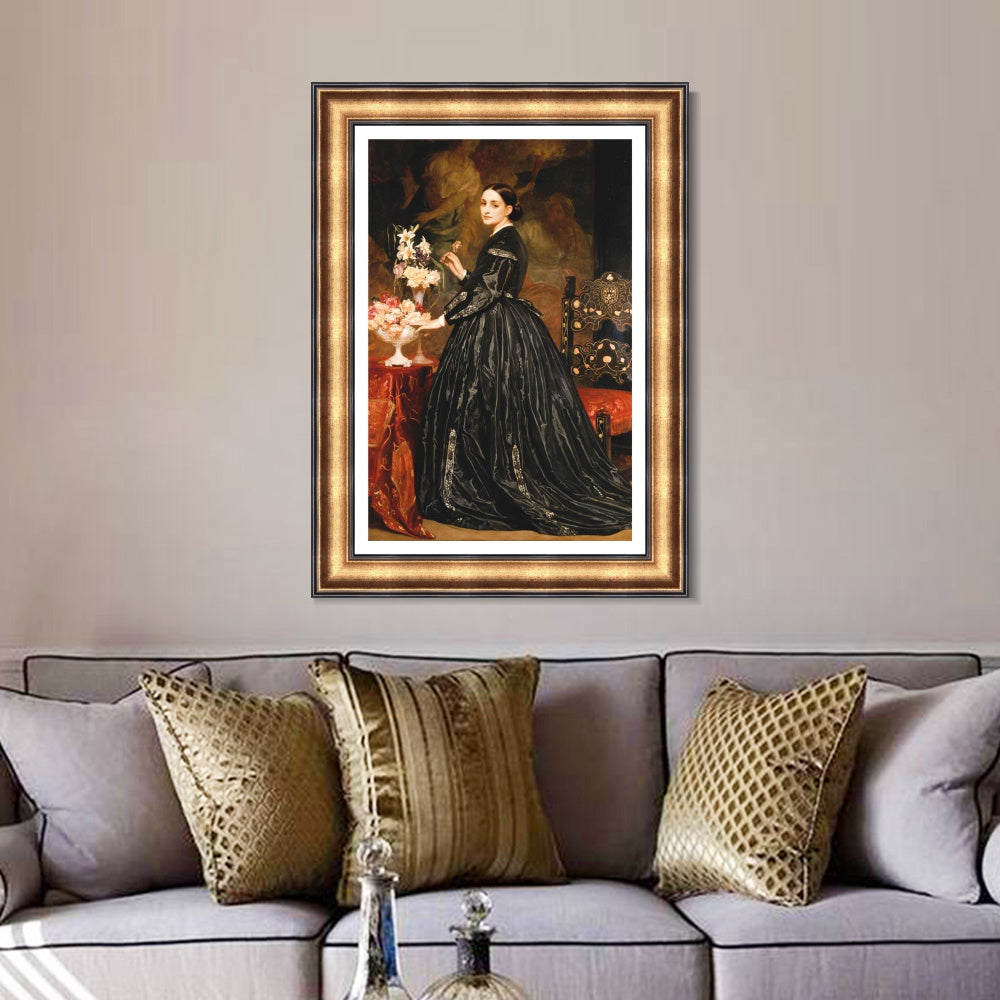 INVIN ART Framed Canvas Art Giclee Print Mrs James Guthrie by Lord Frederick Leighton Wall Art