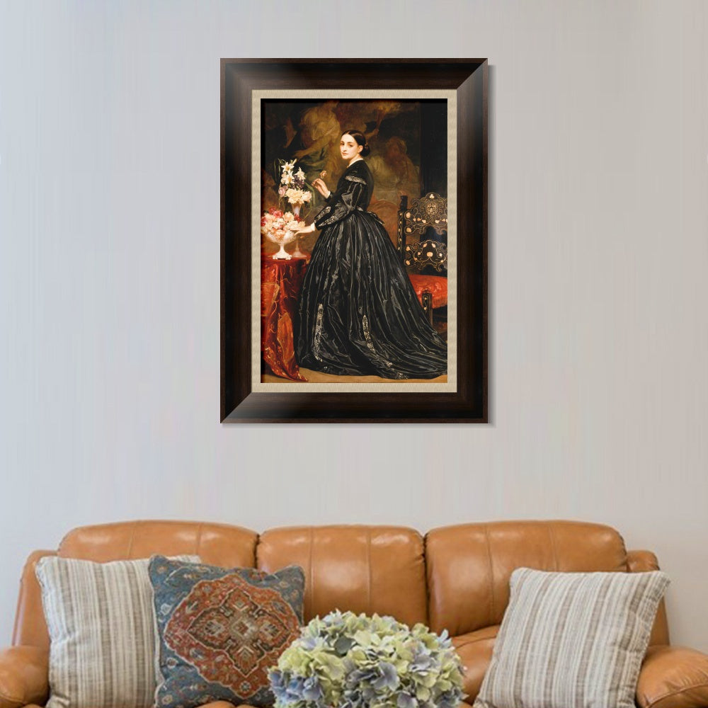 INVIN ART Framed Canvas Art Giclee Print Mrs James Guthrie by Lord Frederick Leighton Wall Art