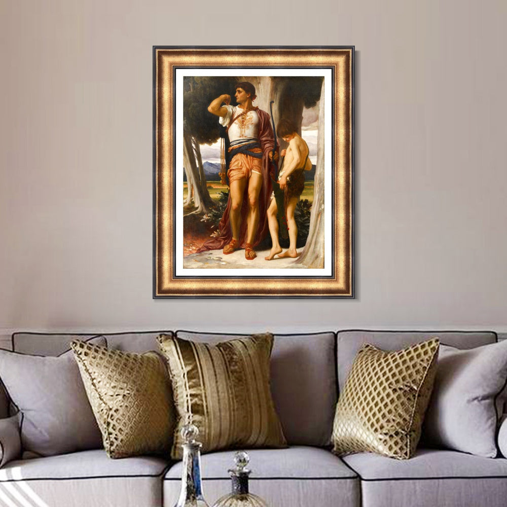 INVIN ART Framed Canvas Art Giclee Print Jonathans Token to David by Lord Frederick Leighton Wall Art
