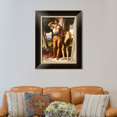 INVIN ART Framed Canvas Art Giclee Print Jonathans Token to David by Lord Frederick Leighton Wall Art Living Room Home Office Decorations