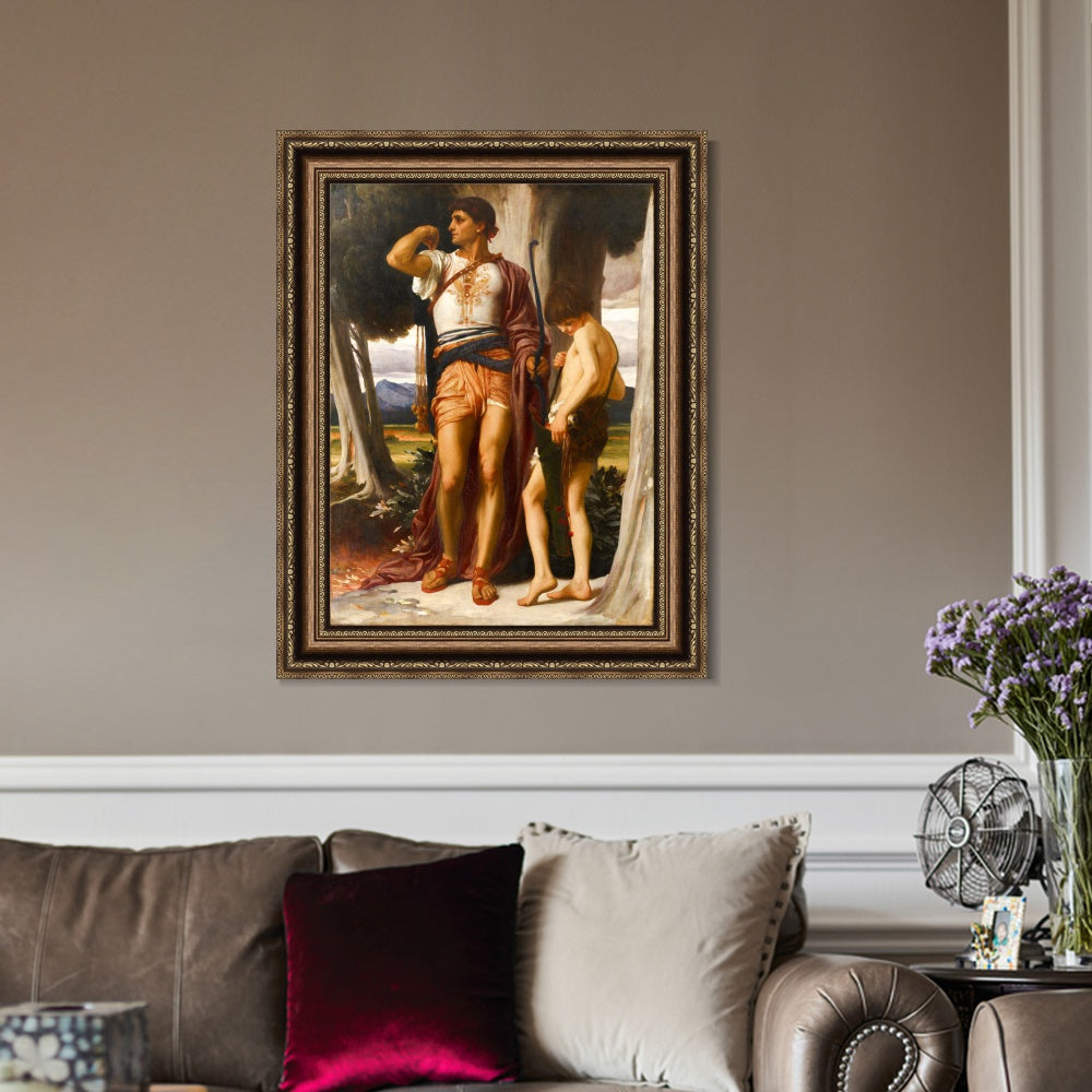 INVIN ART Framed Canvas Art Giclee Print Jonathans Token to David by Lord Frederick Leighton Wall Art