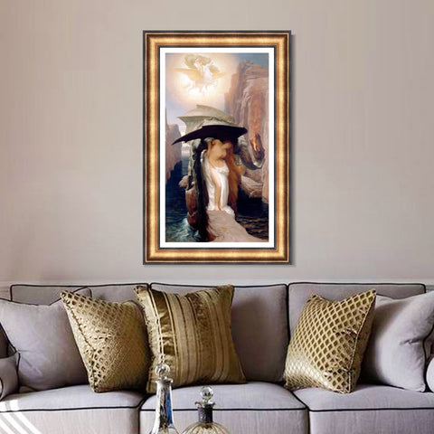 INVIN ART Framed Canvas Art Giclee Print perseus and andromeda by Lord Frederick Leighton Wall Art Living Room Home Office Decorations