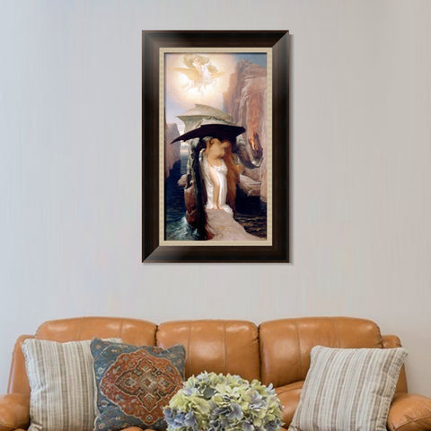 INVIN ART Framed Canvas Art Giclee Print perseus and andromeda by Lord Frederick Leighton Wall Art Living Room Home Office Decorations
