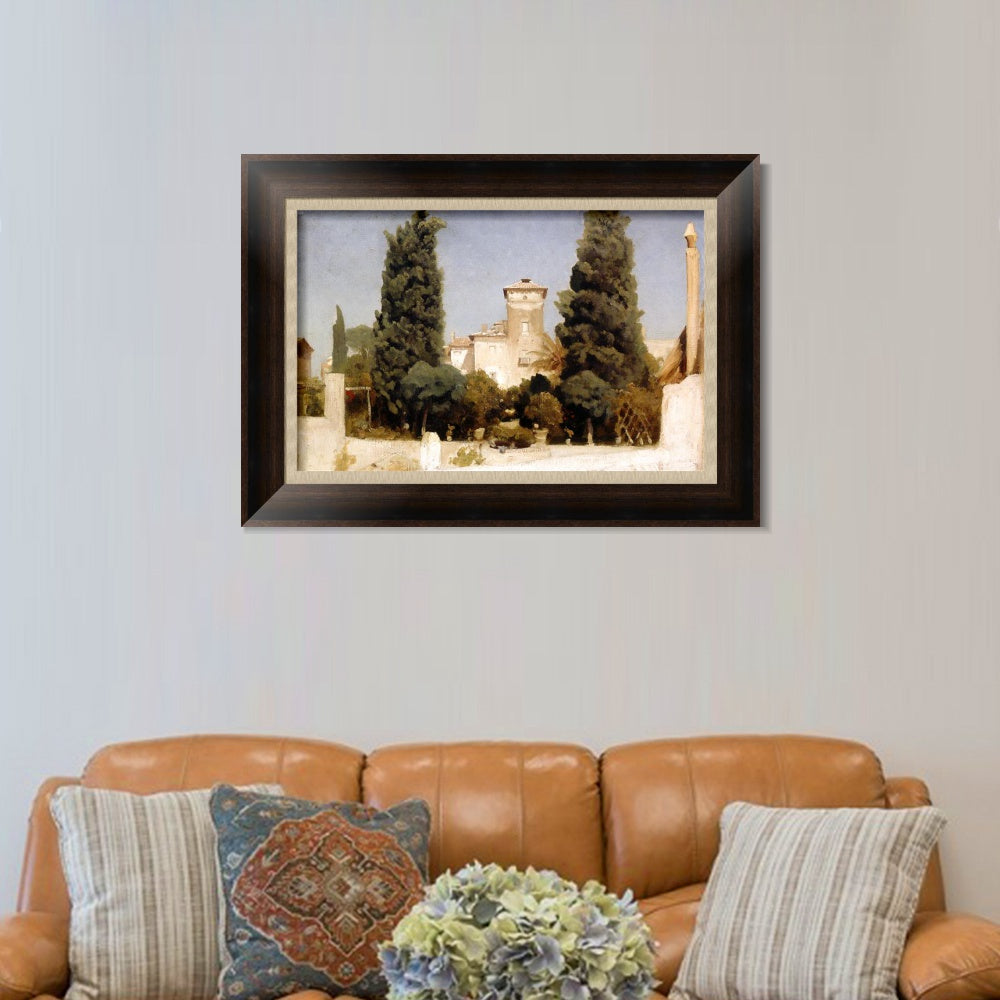 INVIN ART Framed Canvas Art Giclee Print The Villa Malta, Rome by Lord Frederick Leighton Wall Art