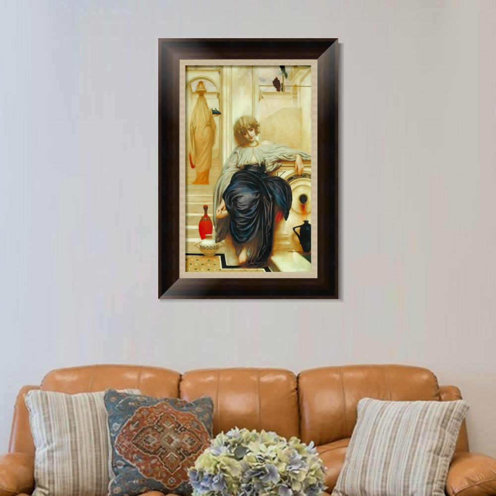 INVIN ART Framed Canvas Art Giclee Print Lieder ohne Worte by Lord Frederick Leighton Wall Art