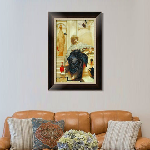 INVIN ART Framed Canvas Art Giclee Print Lieder ohne Worte by Lord Frederick Leighton Wall Art Living Room Home Office Decorations