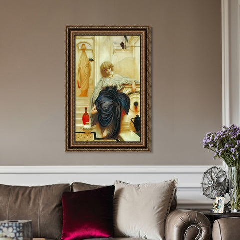 INVIN ART Framed Canvas Art Giclee Print Lieder ohne Worte by Lord Frederick Leighton Wall Art Living Room Home Office Decorations