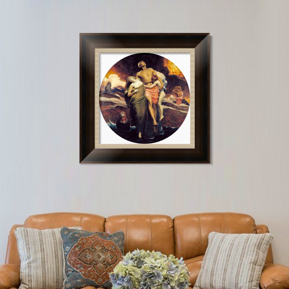 INVIN ART Framed Canvas Art Giclee Print And the Sea Gave Up the Dead Which Were in It by Lord Frederick Leighton Wall Art