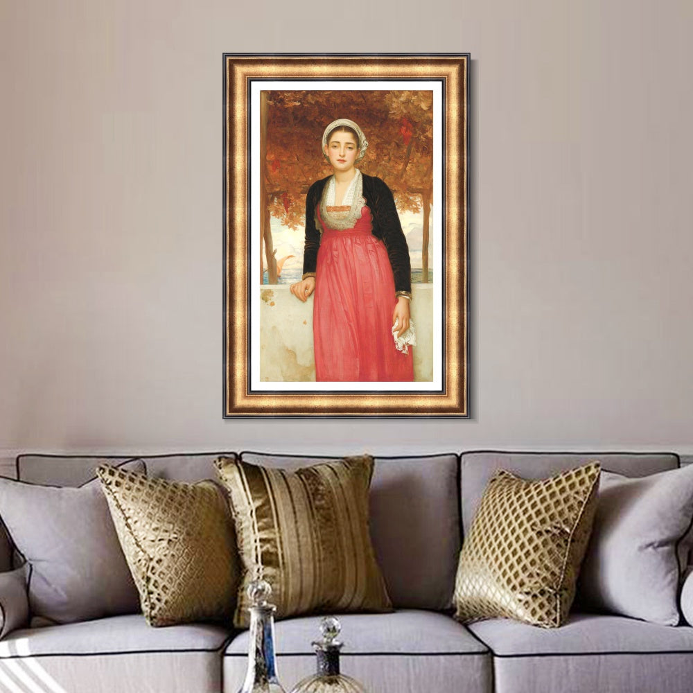 INVIN ART Framed Canvas Art Giclee Print Amarilla by Lord Frederick Leighton Wall Art