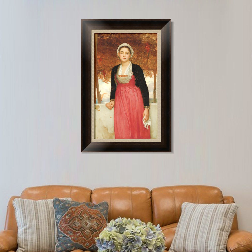 INVIN ART Framed Canvas Art Giclee Print Amarilla by Lord Frederick Leighton Wall Art