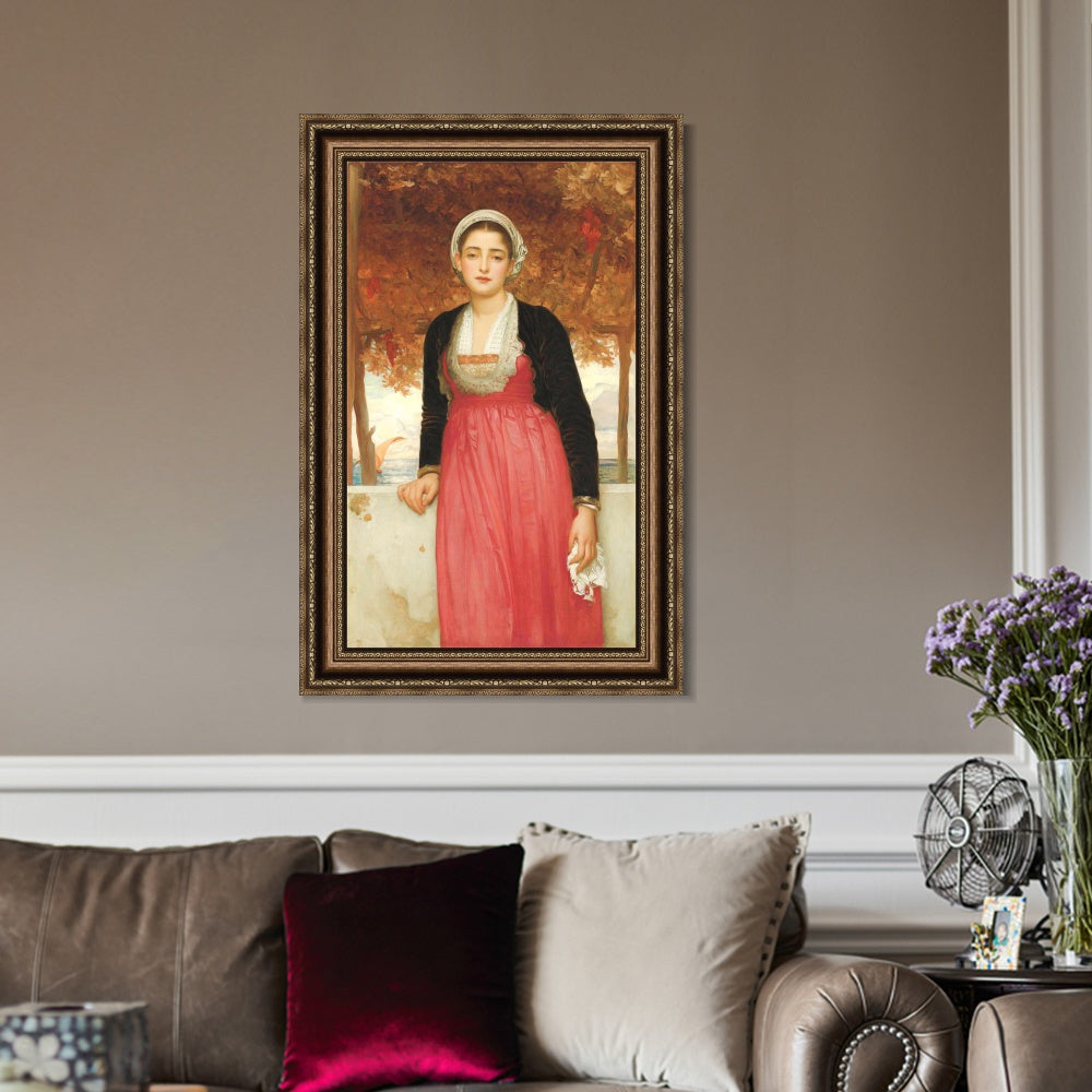 INVIN ART Framed Canvas Art Giclee Print Amarilla by Lord Frederick Leighton Wall Art