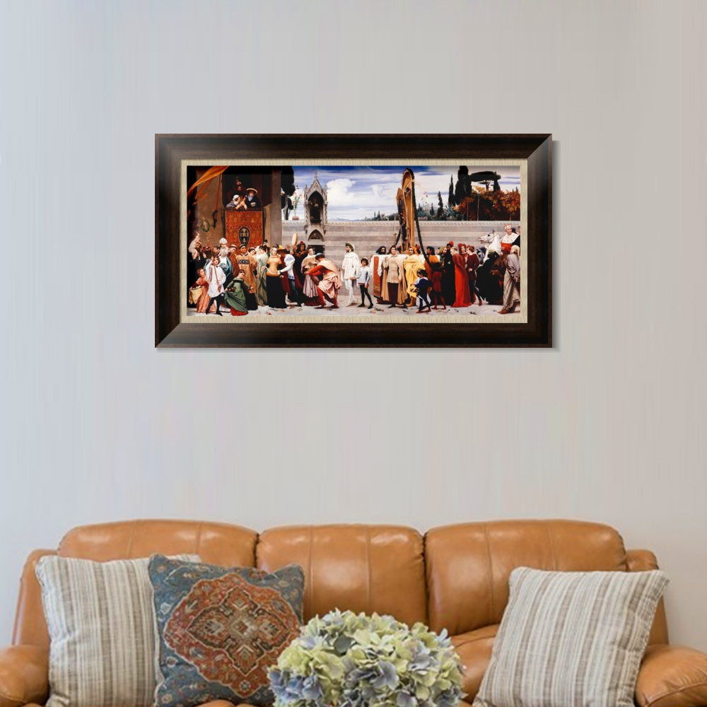 INVIN ART Framed Canvas Art Giclee Print Cimabues Madonna Carried in Procession by Lord Frederick Leighton Wall Art