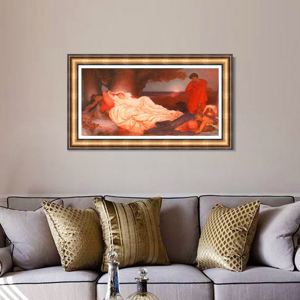 INVIN ART Framed Canvas Art Giclee Print Cymon And Iphigenia by Lord Frederick Leighton Wall Art