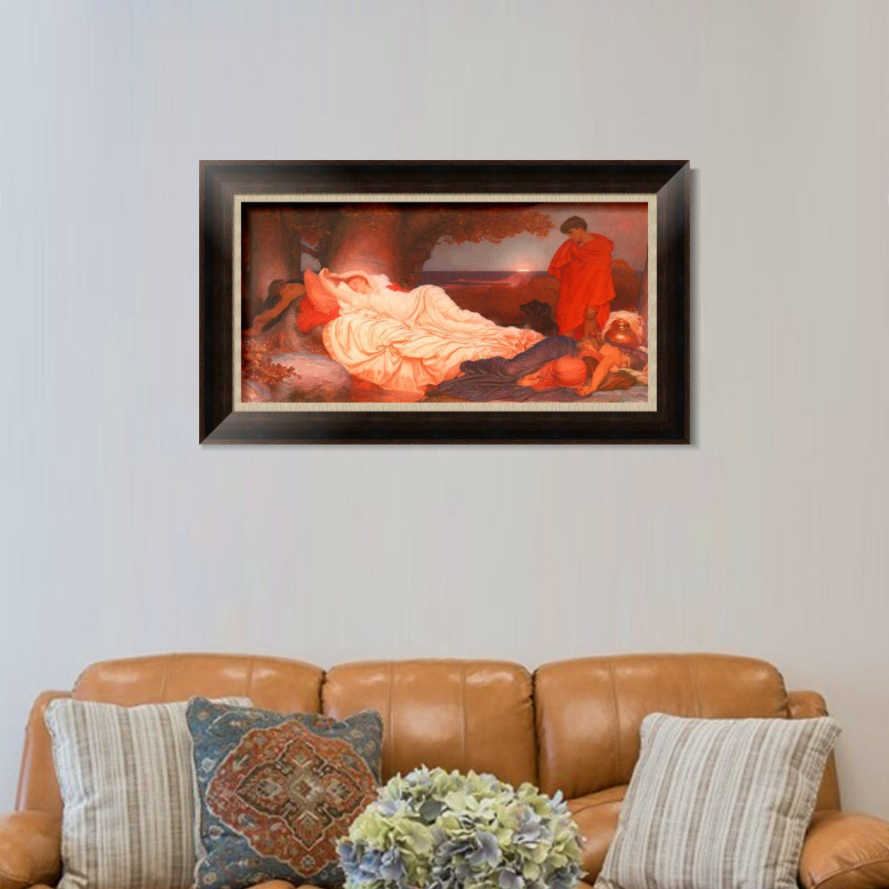 INVIN ART Framed Canvas Art Giclee Print Cymon And Iphigenia by Lord Frederick Leighton Wall Art