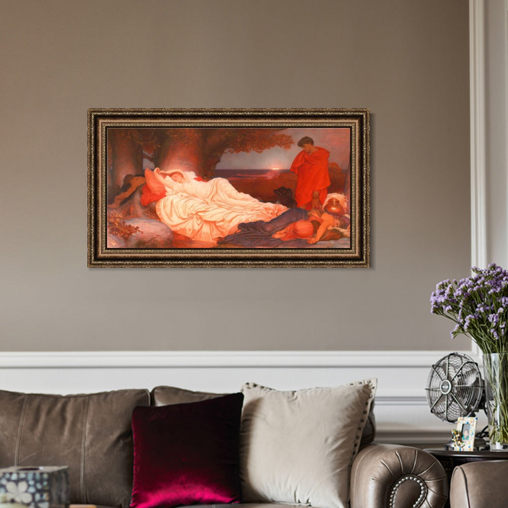 INVIN ART Framed Canvas Art Giclee Print Cymon And Iphigenia by Lord Frederick Leighton Wall Art
