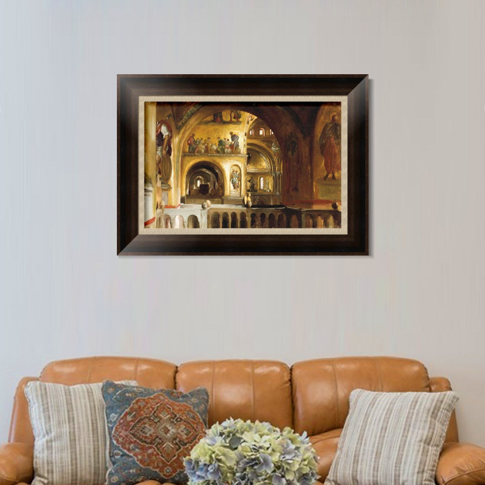 INVIN ART Framed Canvas Art Giclee Print The Interior of St Mark's, Venice by Lord Frederick Leighton Wall Art