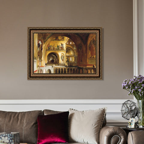 INVIN ART Framed Canvas Art Giclee Print The Interior of St Mark's, Venice by Lord Frederick Leighton Wall Art Living Room Home Office Decorations