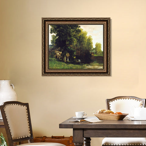 INVIN ART Framed Canvas Art Giclee Print Series#004 by Gustave Courbet Wall Art Living Room Home Office Decorations