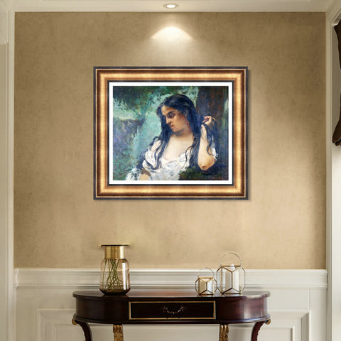 INVIN ART Framed Canvas Art Giclee Print Series#007 by Gustave Courbet Wall Art Living Room Home Office Decorations