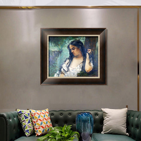 INVIN ART Framed Canvas Art Giclee Print Series#007 by Gustave Courbet Wall Art Living Room Home Office Decorations