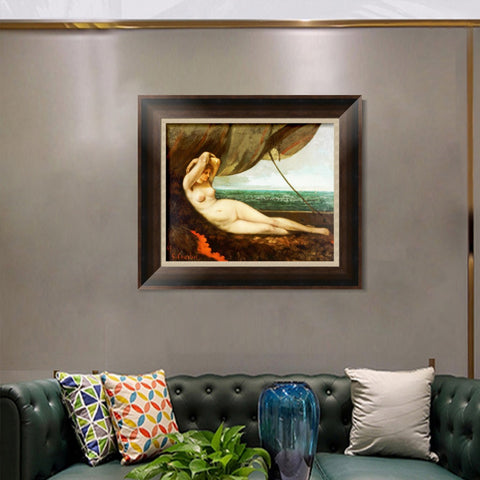 INVIN ART Framed Canvas Art Giclee Print Series#008 by Gustave Courbet Wall Art Living Room Home Office Decorations