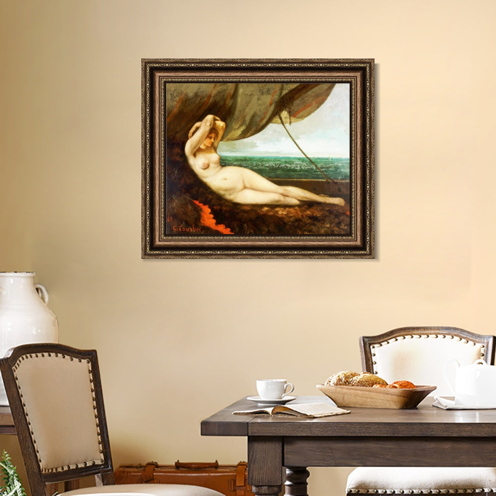 INVIN ART Framed Canvas Art Giclee Print Series#008 by Gustave Courbet Wall Art