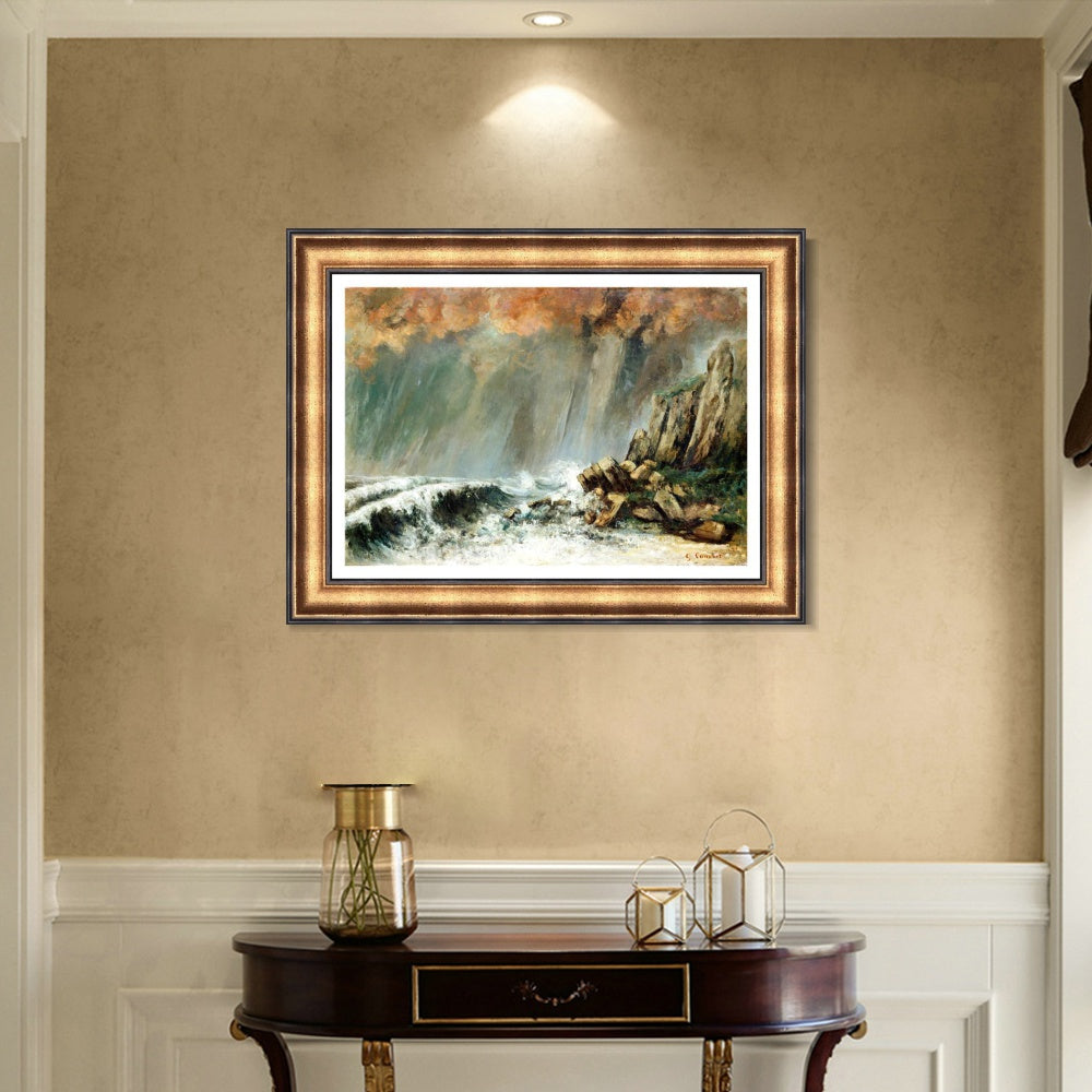 INVIN ART Framed Canvas Art Giclee Print Series#017 by Gustave Courbet Wall Art