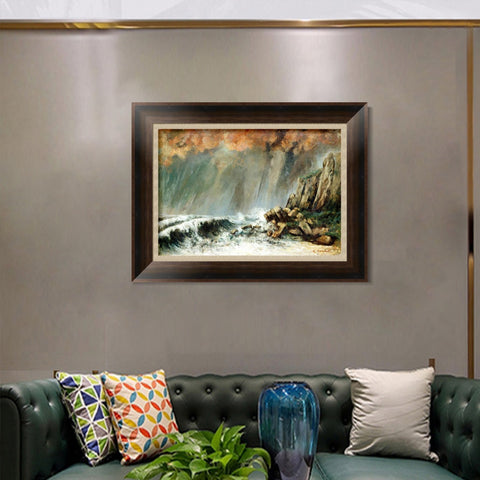 INVIN ART Framed Canvas Art Giclee Print Series#017 by Gustave Courbet Wall Art Living Room Home Office Decorations
