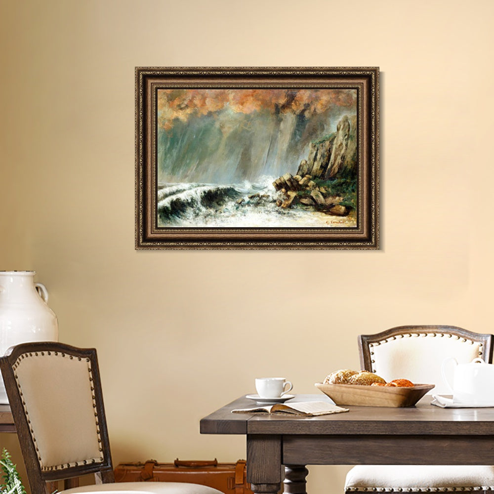 INVIN ART Framed Canvas Art Giclee Print Series#017 by Gustave Courbet Wall Art