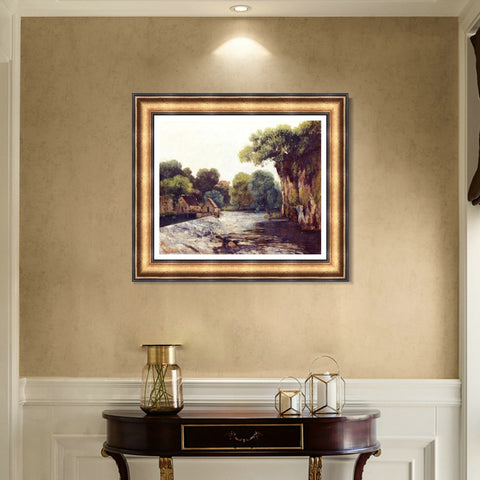 INVIN ART Framed Canvas Art Giclee Print Series#018 by Gustave Courbet Wall Art Living Room Home Office Decorations