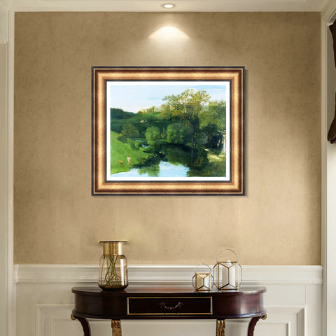INVIN ART Framed Canvas Art Giclee Print Series#019 by Gustave Courbet Wall Art Living Room Home Office Decorations