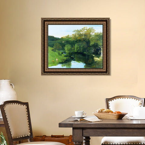 INVIN ART Framed Canvas Art Giclee Print Series#019 by Gustave Courbet Wall Art Living Room Home Office Decorations