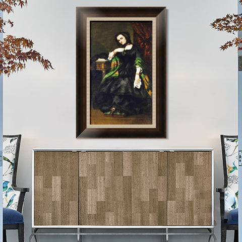 INVIN ART Framed Canvas Art Giclee Print Madame Auguste Cuoq (Mathilde Desportes, 1827-1910) by Gustave Courbet Wall Art Office Decorations