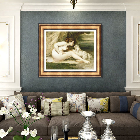 INVIN ART Framed Canvas Art Giclee Print Series#045 by Gustave Courbet Wall Art Living Room Home Office Decorations