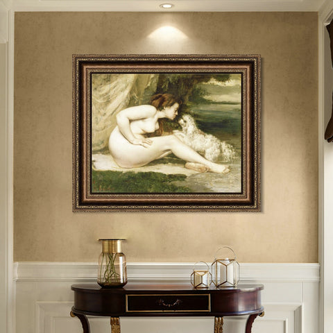 INVIN ART Framed Canvas Art Giclee Print Series#045 by Gustave Courbet Wall Art Living Room Home Office Decorations