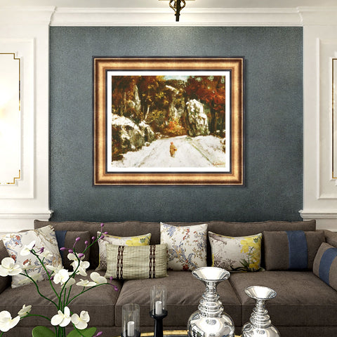 INVIN ART Framed Canvas Art Giclee Print Series#051 by Gustave Courbet Wall Art Living Room Home Office Decorations