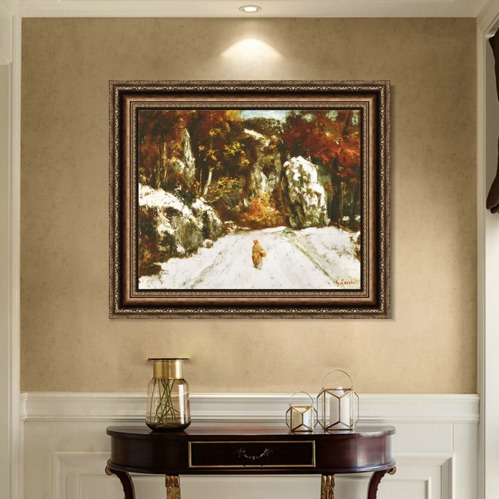 INVIN ART Framed Canvas Art Giclee Print Series#051 by Gustave Courbet Wall Art