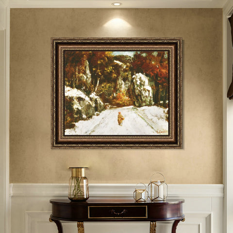 INVIN ART Framed Canvas Art Giclee Print Series#051 by Gustave Courbet Wall Art Living Room Home Office Decorations