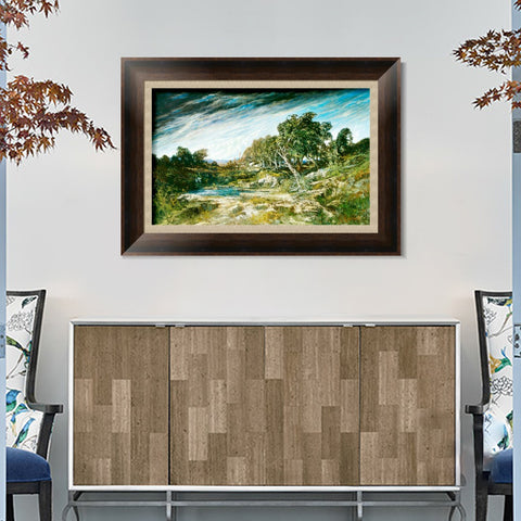 INVIN ART Framed Canvas Art Giclee Print The Gust of Wind, c. 1865 by Gustave Courbet Wall Art Living Room Home Office Decorations