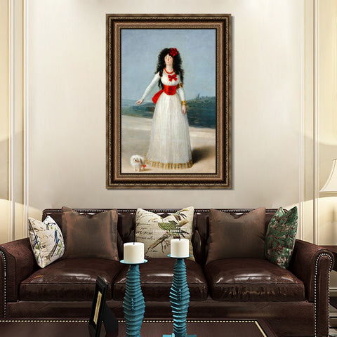 INVIN ART Framed Canvas Art Giclee Print 13th Duchess of Alba by Francisco De Goya Wall Art Living Room Home Office Decorations