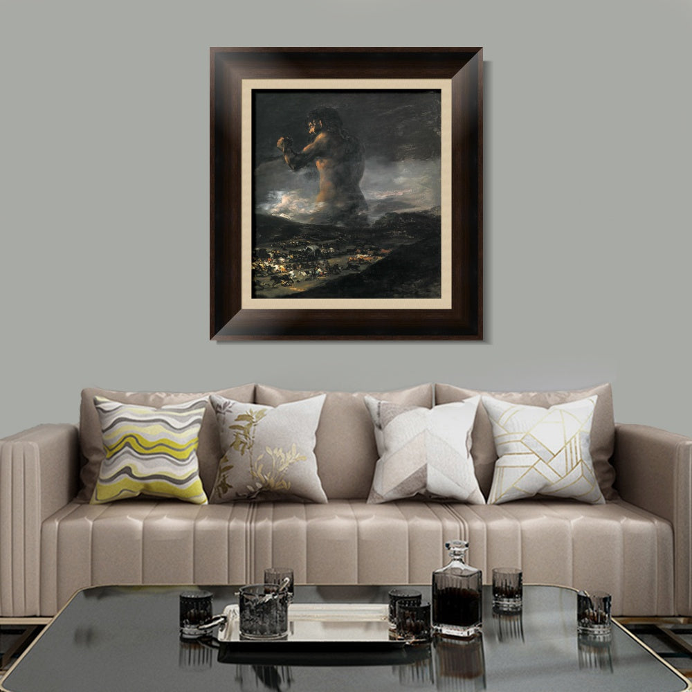 INVIN ART Framed Canvas Art Giclee Print The Colossus 1808 by Francisco De Goya Wall Art
