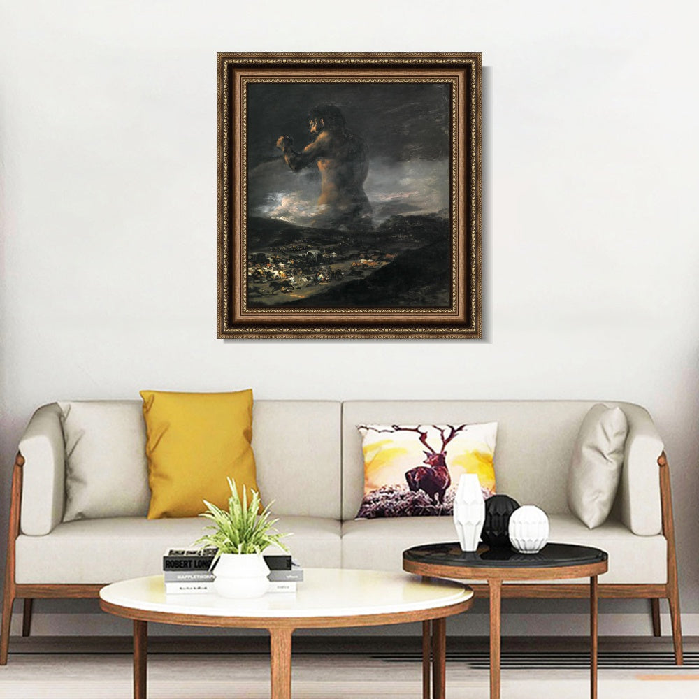 INVIN ART Framed Canvas Art Giclee Print The Colossus 1808 by Francisco De Goya Wall Art