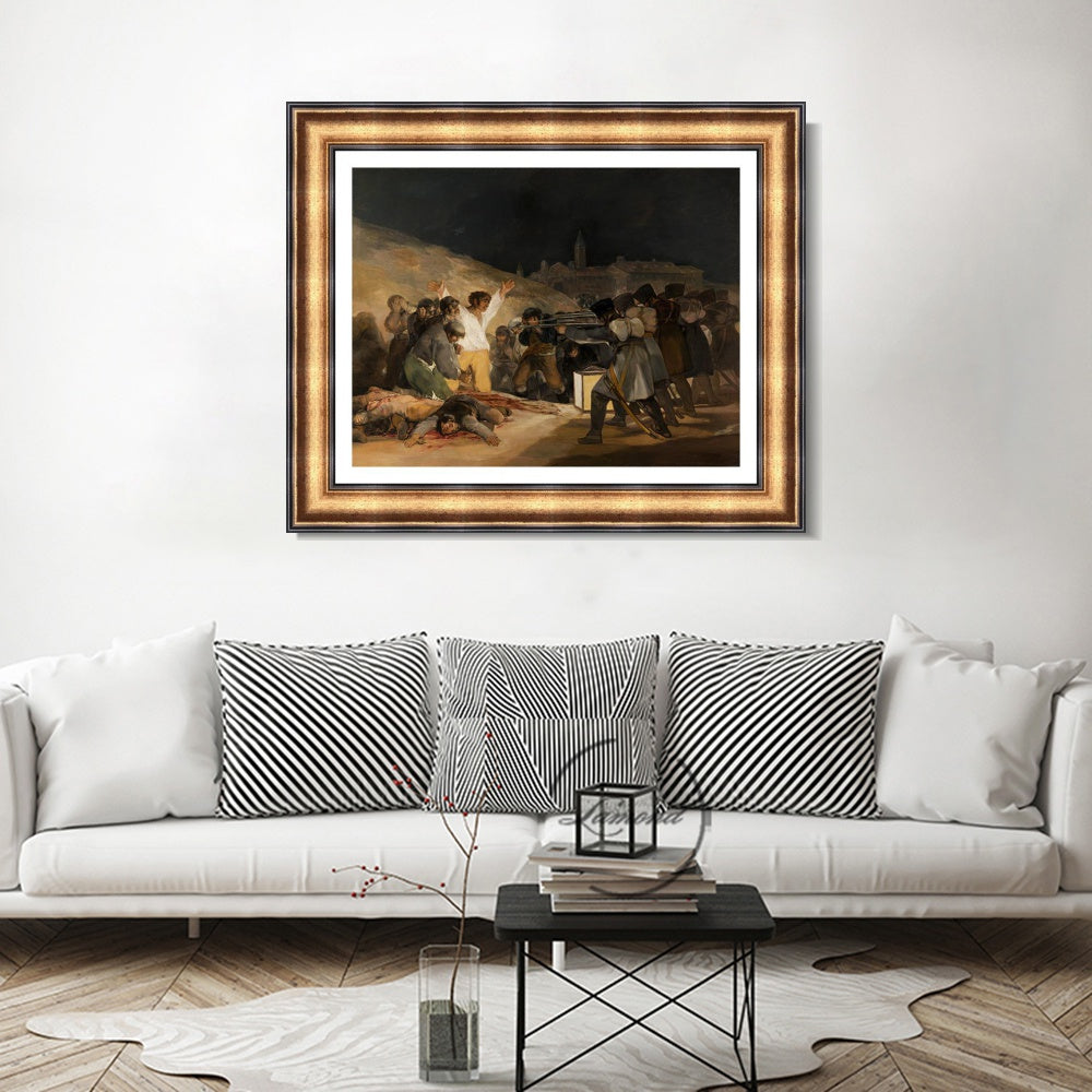 INVIN ART Framed Canvas Art Giclee Print Bullfighting in Divided Rings by Francisco De Goya Wall Art