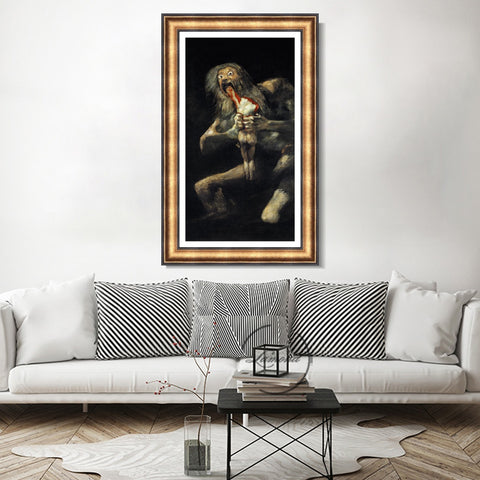 INVIN ART Framed Canvas Art Giclee Print Saturn Devouring His Son 1823 by Francisco De Goya Wall Art Living Room Home Office Decorations