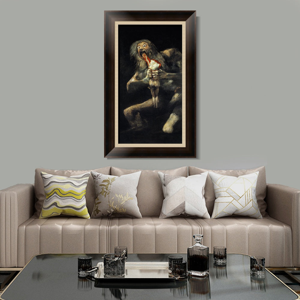 INVIN ART Framed Canvas Art Giclee Print Saturn Devouring His Son 1823 by Francisco De Goya Wall Art